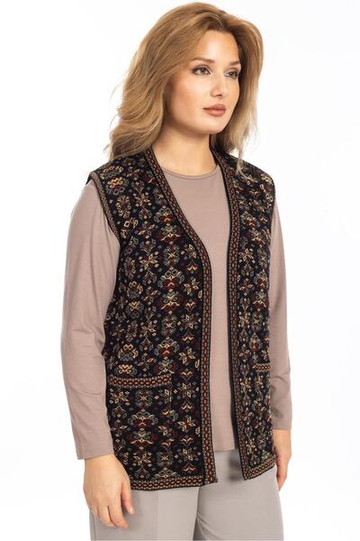 Mutlu City Етнічний трикотажний килим Жіночий жилет - 1070