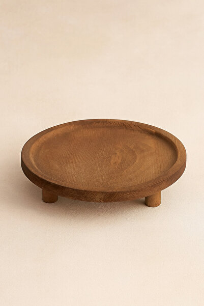 KaiHome Ahşap Koyu Renk Yuvarlak Ayaklı Yükseltici/Sunumluk/Düzenleyici