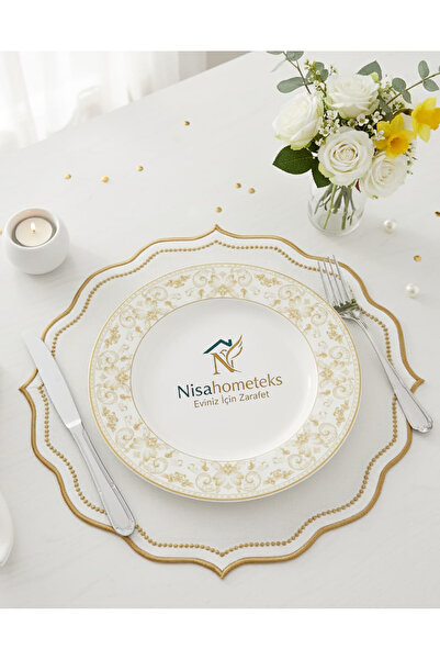 Nisahometeks 2 Adet Keten Amerikan Servis - Keten Supla