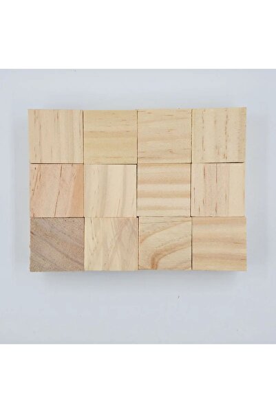 Comprox Wooden Cube Blocks 2X2 Cm Square - 100 Pieces - Natural Wooden Cube