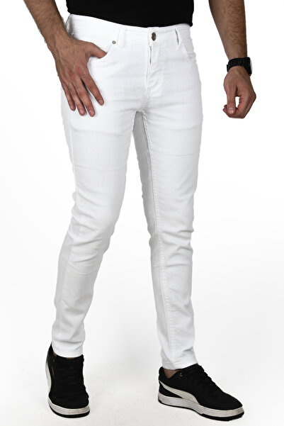 DeepSEA Білі джинси зі спандексом, облягаючого крою, еластичні, 2004157