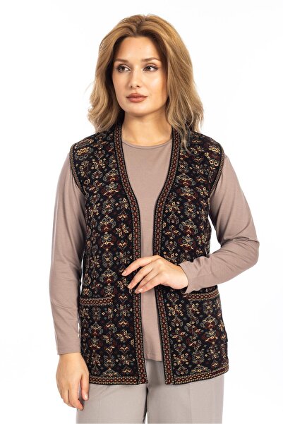 Mutlu City Етнічний трикотажний килим Жіночий жилет - 1070