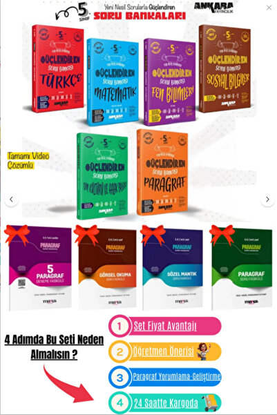 Ankara Yayıncılık 2026 Baskı 5. Sınıf Güçlendiren Tüm Dersler Soru Bankası An...