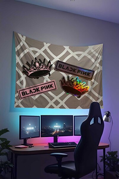 RUGRUMBA Черно-розово покритие за стена – с музикална тематика, висококачеств...