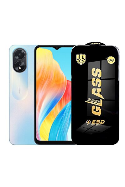 OPPO Protector de ecran A18 Flippy — sticlă securizată ESD de 0,35 mm, margini negre, antistatică, transparentă