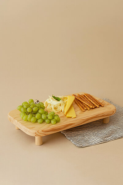 KaiHome Doğal Ahşap Ayaklı Sunum Standı / Sunum Tabağı Açık