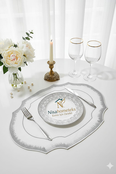 Nisahometeks 6 Τεμάχια Glitter Κεντημένα Λευκά είδη American Service - Λευκά είδη