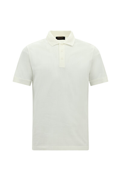 Abdullah Kiğılı Slim Fit Dar Kesim Nakışlı Merserize Pamuk Polo Yaka T-shirt