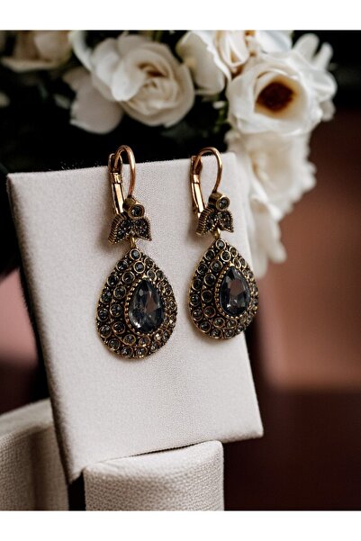 FAYRA ACCESSORIES Zircon Stone Water Drop Figured Earrings