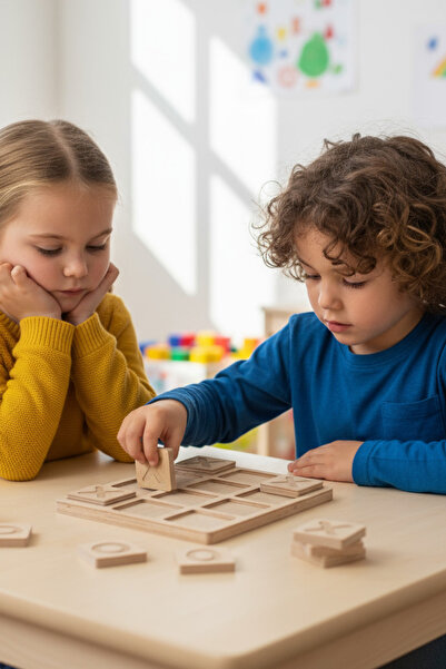 MONTETOYS Wooden Xox Tic Tac Toe Game