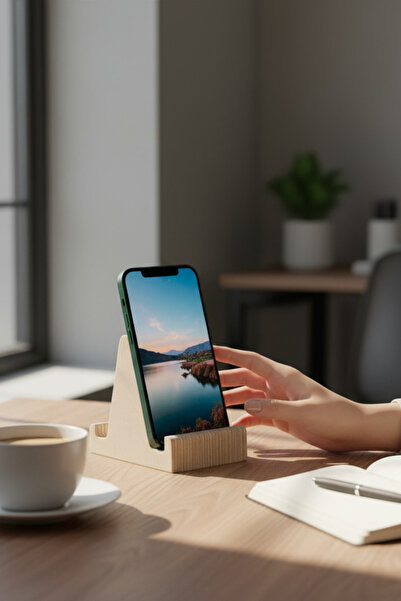 MONTETOYS Ahşap Çift Taraflı Telefon Standı