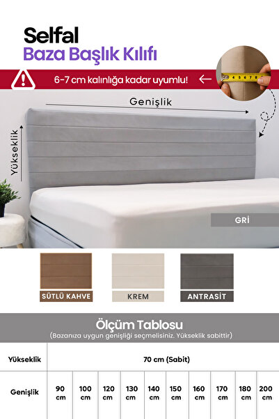 Selfal Baza Yatak Başlık Kılıfı - Tay Tüyü Kapitone Kumaş (Ölçü Seçenekli)