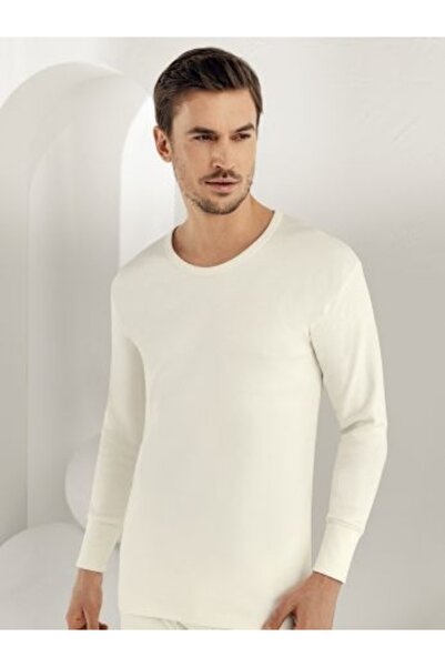 Şahinler Men's Crew Neck Long Length Cuff Interlock Underwear Bottom Top Set