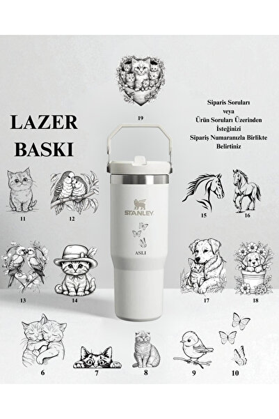 Stanley Kişiselleştirilebilir The Iceflow Flip Straw 2.0 Tumbler 0.89l 30oz Beyaz Termos Özel Isimli