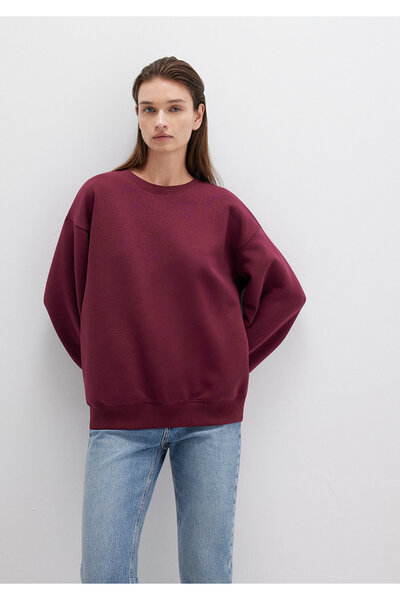 Mavi Bisiklet Yaka Bordo Basic Sweatshirt 1610198-70415