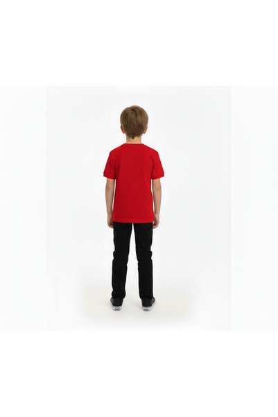 Shifre Unisex Kids Red Crescent Star Turkish Flag Short Sleeve T-Shirt
