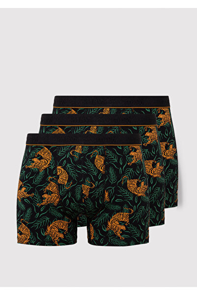 Mavi 3lü Kaplan Baskılı Boxer 0912203-900