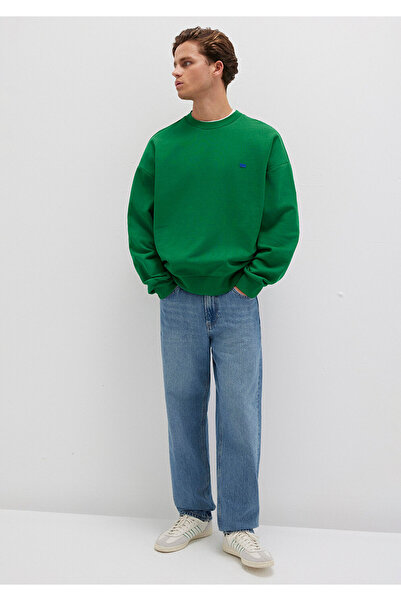 Mavi Silikon Logo Baskılı Yeşil Bisiklet Yaka Sweatshirt 0S10415-85916