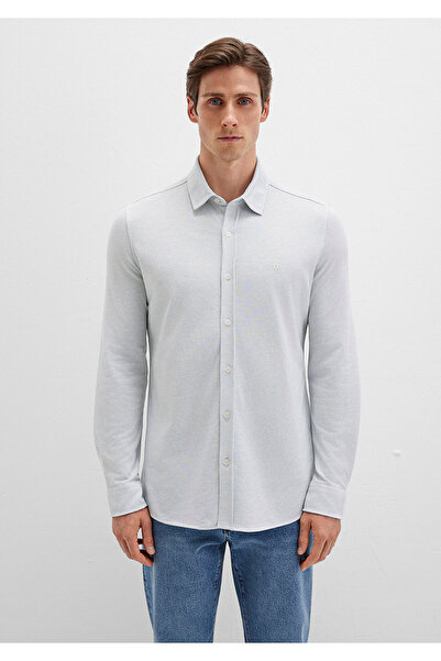 Mavi Dokulu Açık Gömlek Slim Fit / Dar Kesim 0211664-71476
