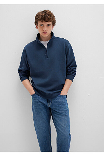 Mavi Yarı Fermuarlı Lacivert Basic Sweatshirt 0S10278-70490