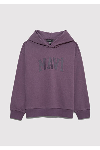 Mavi Logo Baskılı Mor Sweatshirt 6S10143-70656