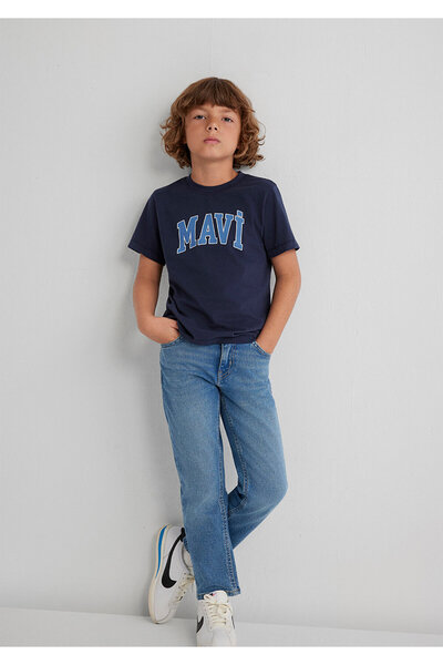 Mavi Logo Baskılı Lacivert Tişört Regular Fit / Normal Kesim 6610030-82318