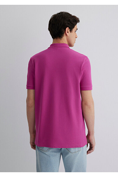 Mavi Pembe Polo Tişört Slim Fit / Dar Kesim 064946-70934