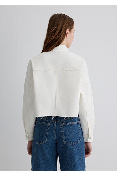 Mavi Vivi 90lar Beyaz Jean Gömlek Crop / Kısa Kesim 1210244-86440