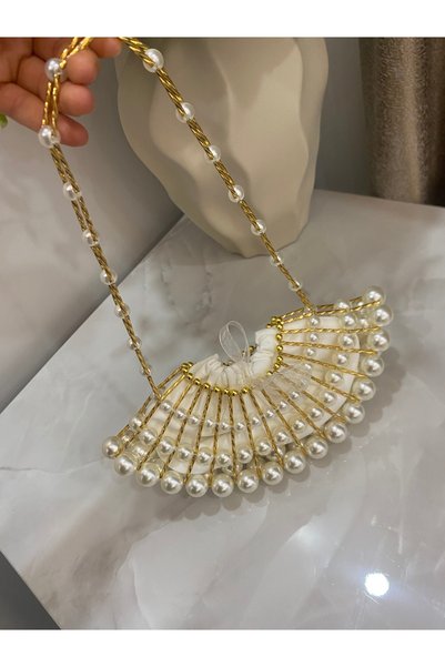 ENT COLLECTİON Design Pearl Bag Oyster Bag Clutch Bag Pearl Bead Bag