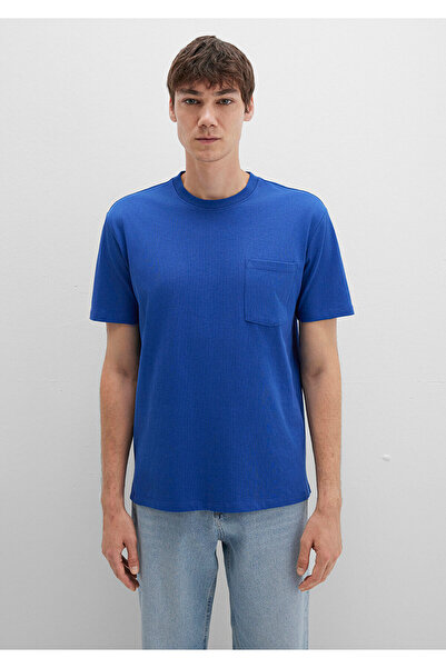 Mavi Cep Detaylı Tişört Loose Fit / Bol Rahat Kesim 066248-70907