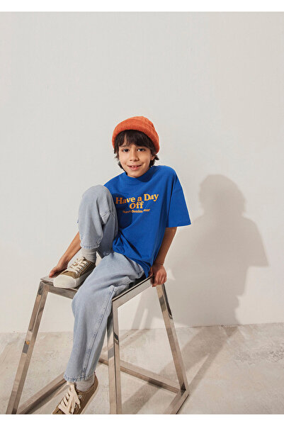 Mavi Tricou albastru imprimat oversize / cu croiala larga 6610277 -82491