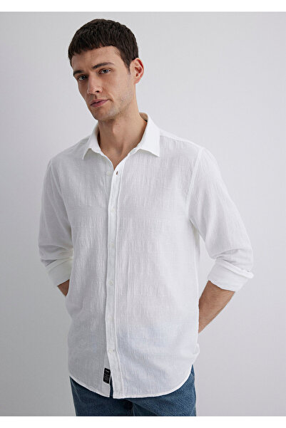 Mavi Ekru Gömlek Slim Fit / Dar Kesim 0211548-70057