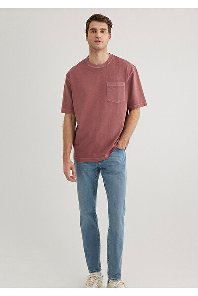Mavi Claret Red T-shirt με λεπτομέρεια τσέπης Loose Fit / Loose Relaxed Fit 0612502 -71100