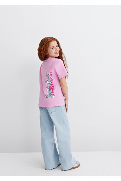 Mavi Pink T-Shirt - Bugs Bunny Printed Loose Relaxed Fit Model: 7610303 -71038