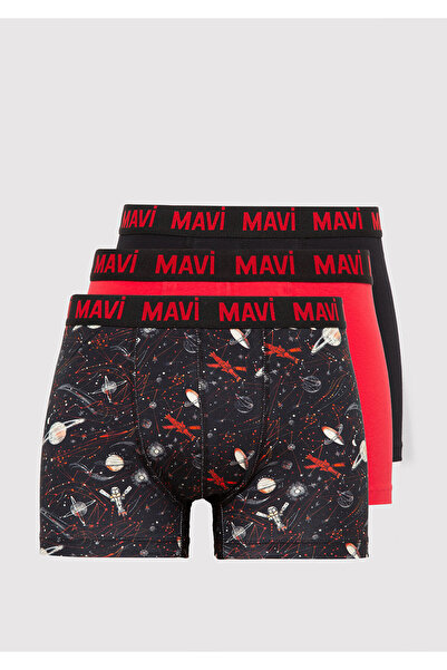 Mavi 3lü Baskılı Boxer 0911873-900