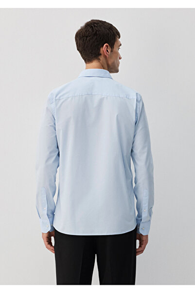 Mavi Kolay Ütülenebilir Mavi Gömlek Slim Fit / Dar Kesim 0211571-90160
