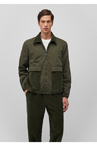 Mavi Çift Taraflı Haki Kadife Mont Loose Fit / Bol Rahat Kesim 0110529-80714