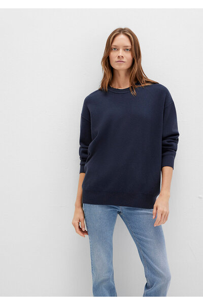 Mavi Crew nyakú sötétkék pulóver túlméretes / széles kivágás 1710499 -83699