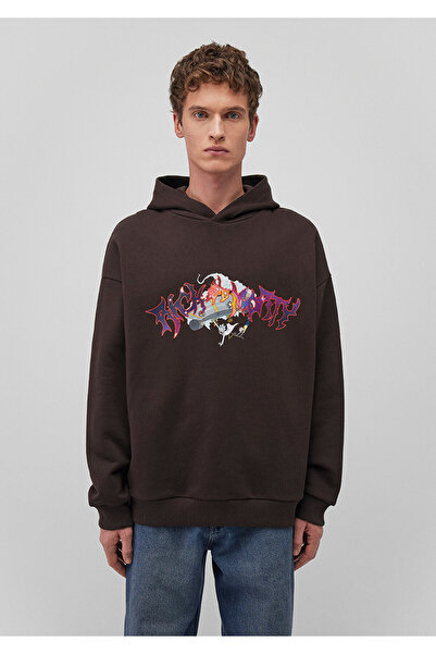 Mavi Rick and Morty Baskılı Kahverengi Sweatshirt 0S10293-88615