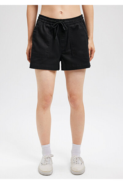 Mavi Beli Bağcıklı Siyah Şort 1410141-900