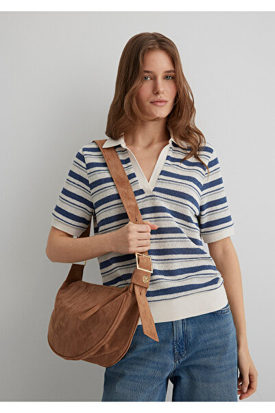 Mavi Suni Süet Kahverengi Çapraz Çanta 1912622-70280