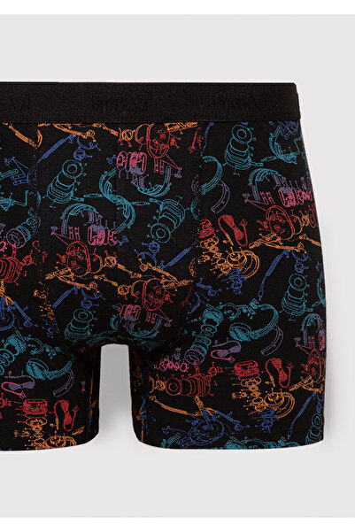 Mavi Baskılı Siyah Boxer 0911374-900