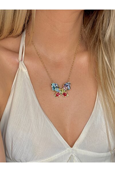 YOUES JEWELRY قلادة على شكل فراشة من سلسلة Idyllia يمكن استخدامها أيضًا كبروش...