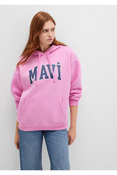 Mavi Logo Printed Hooded Pink Sweatshirt1600361-71038