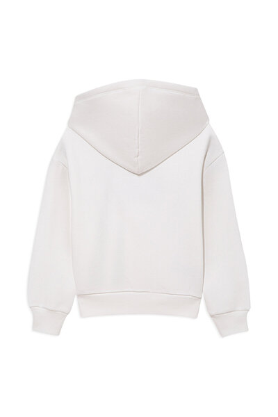 Mavi Logo Baskılı Beyaz Kapüşonlu Sweatshirt 6610110-70057