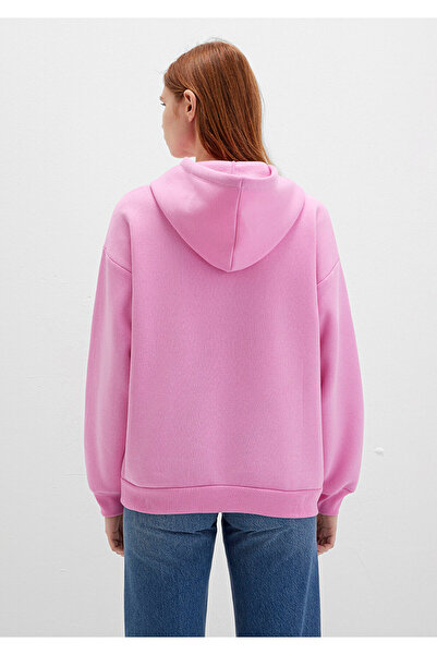 Mavi Logo Baskılı Kapüşonlu Pembe Sweatshirt 1600361-71038