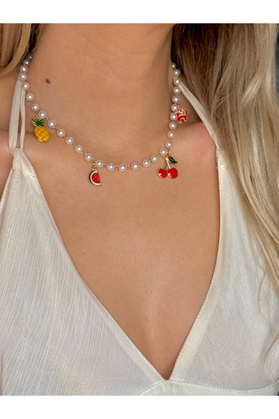 YOUES JEWELRY 316L Çelik İncili Sallantılı Charmlı Kolye