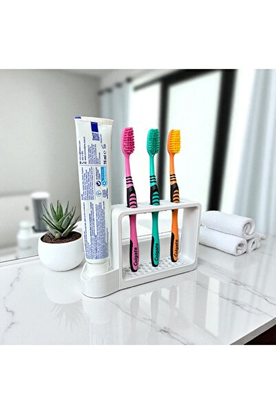 Toothbrush Organizer-3 toothbrush holder and paste holder Organizer-Toothbrush toothpaste stand.