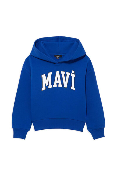 Mavi Logo Baskılı Kapüşonlu Sweatshirt 6610110-70896