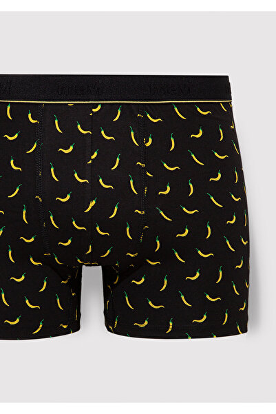 Mavi Biber Baskılı Siyah Boxer 091943-900